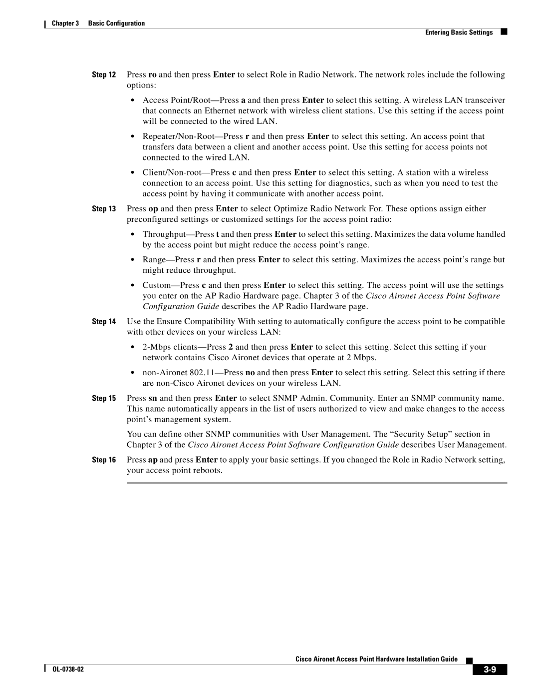 Cisco Systems 340, 350 manual Basic Configuration Entering Basic Settings 