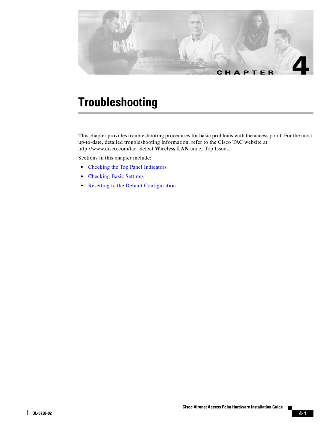 Cisco Systems 340, 350 manual Troubleshooting 