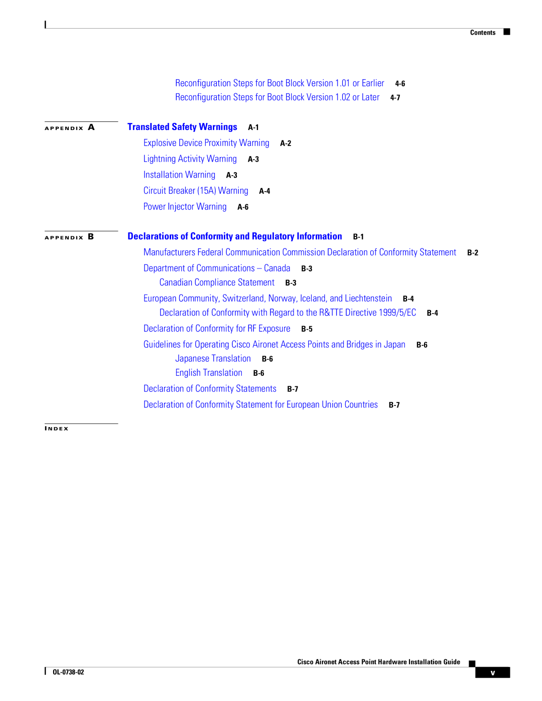 Cisco Systems 340, 350 manual Installation Warning A-3 