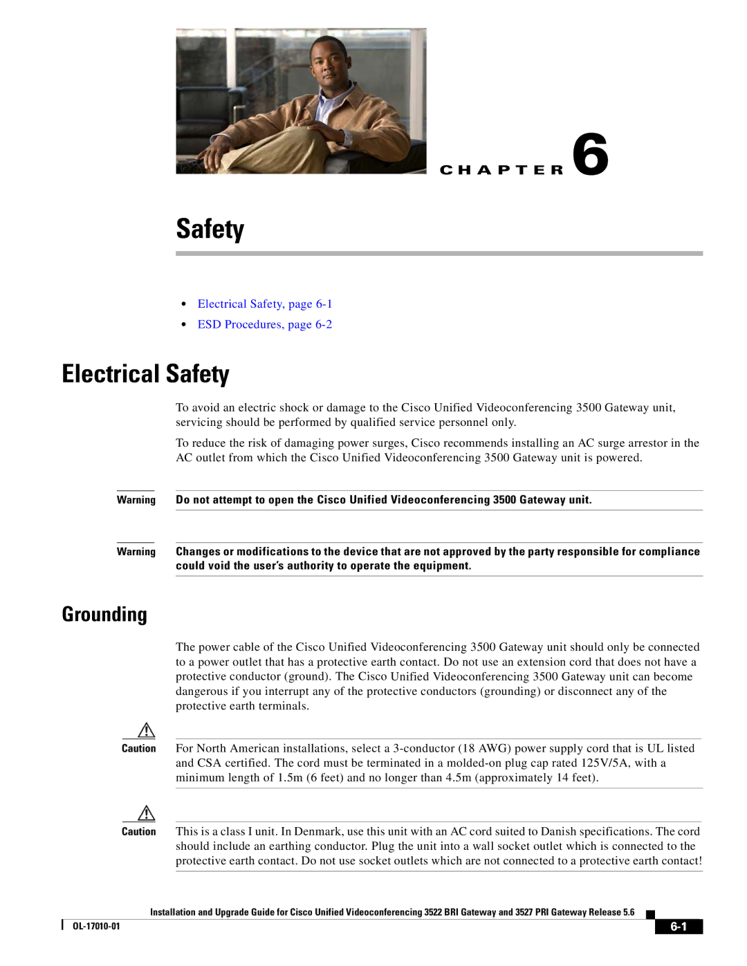 Cisco Systems 3522 BRI manual Electrical Safety, Grounding 