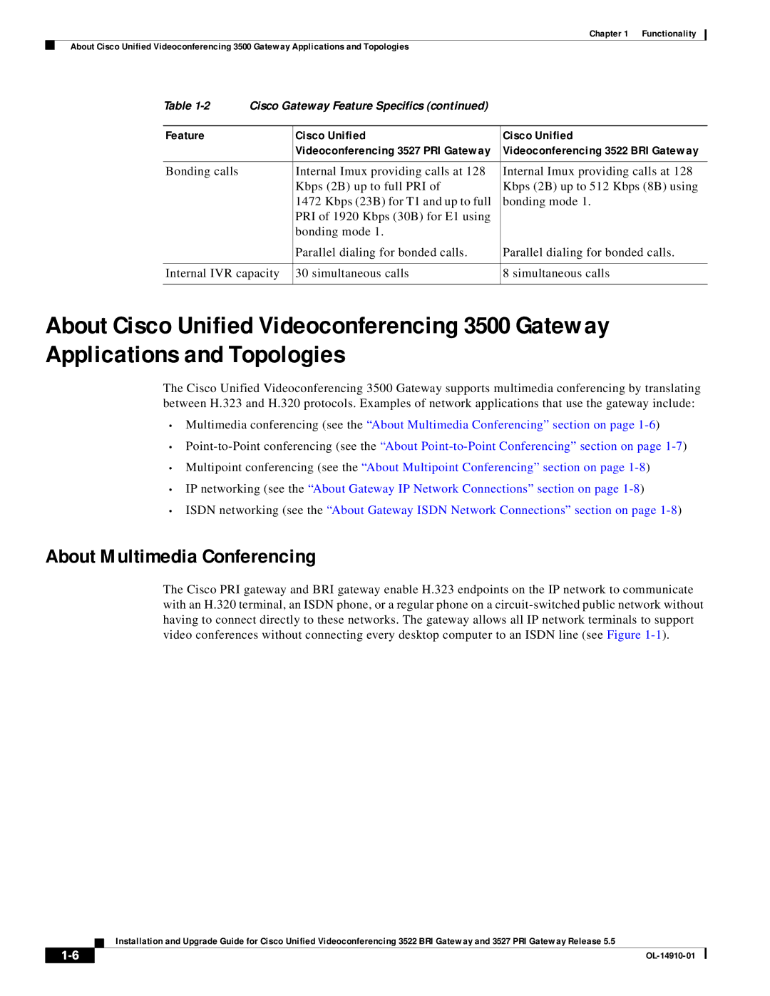 Cisco Systems 3527 PRI, 3522 BRI manual About Multimedia Conferencing 