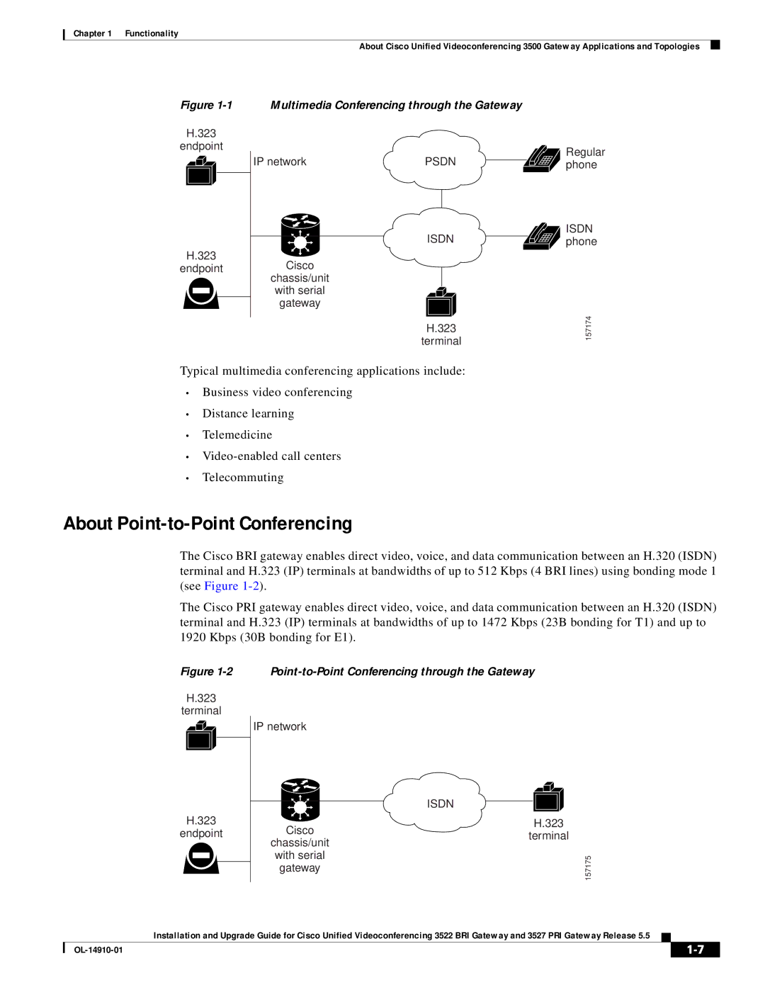 Cisco Systems 3522 BRI, 3527 PRI manual About Point-to-Point Conferencing, Multimedia Conferencing through the Gateway 