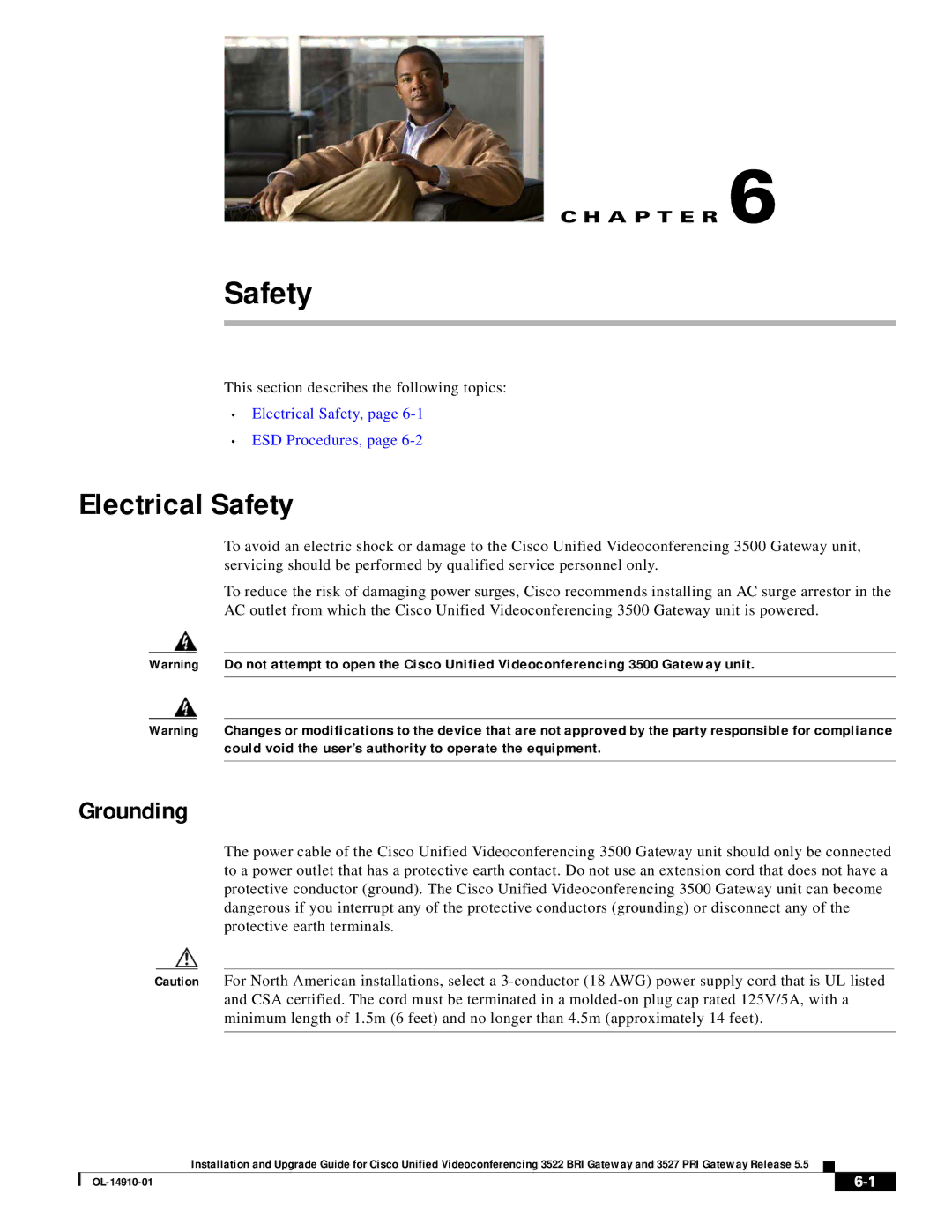 Cisco Systems 3522 BRI, 3527 PRI manual Electrical Safety, Grounding 