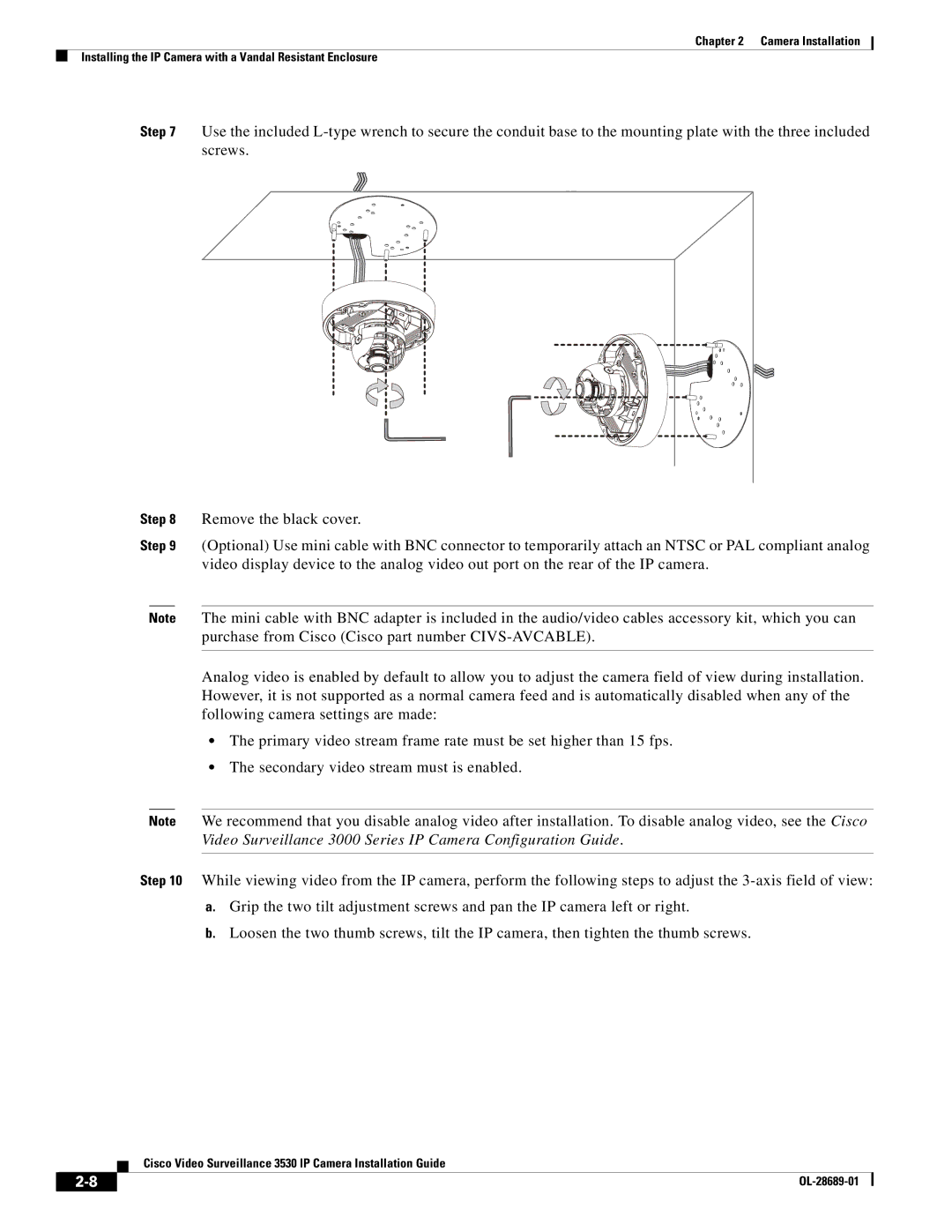 Cisco Systems manual Cisco Video Surveillance 3530 IP Camera Installation Guide 