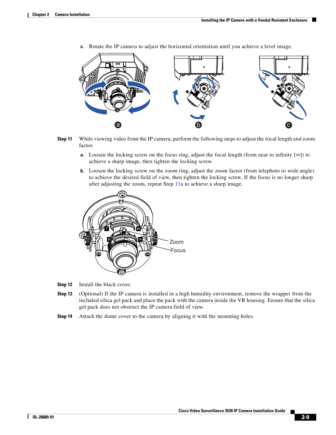 Cisco Systems 3530 manual Zoom Focus 