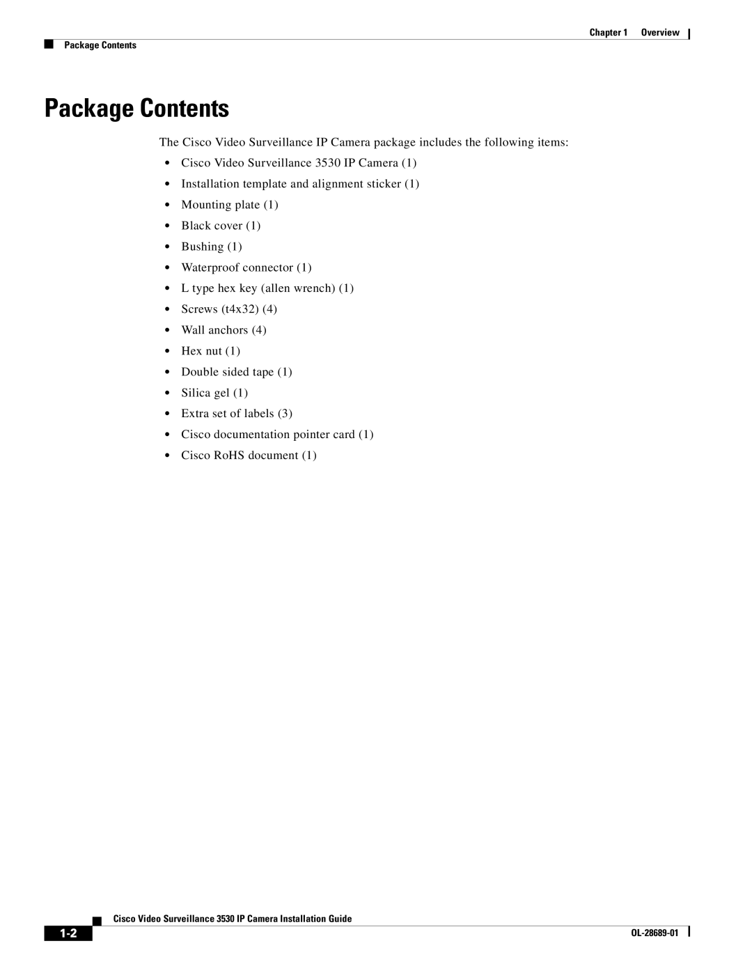 Cisco Systems 3530 manual Package Contents 