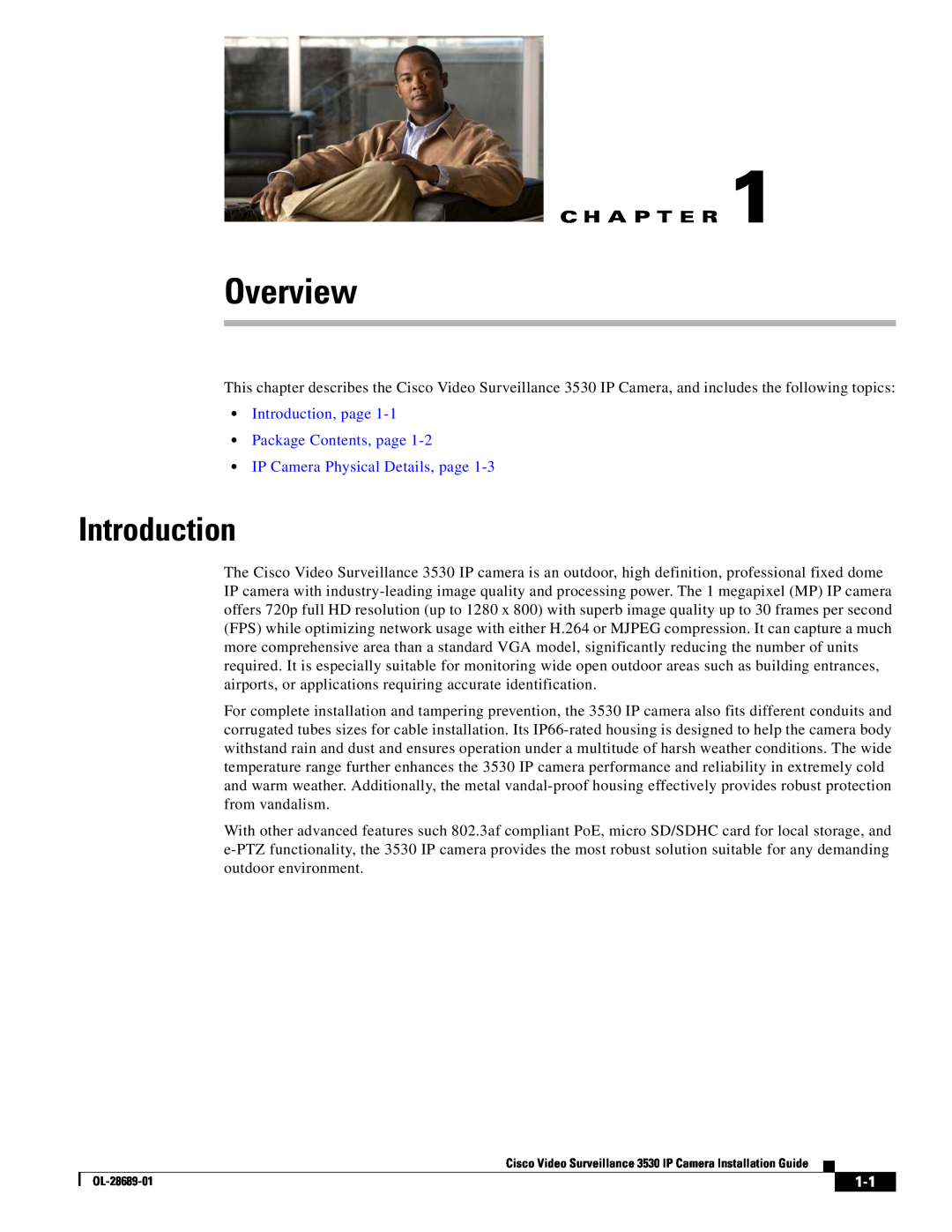 Cisco Systems 3530 manual Overview, C H A P T E R, Introduction, page Package Contents, page 