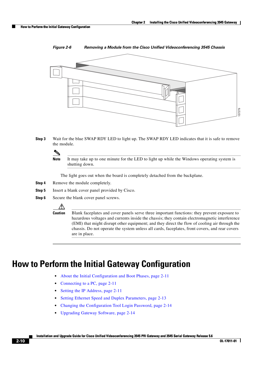 Cisco Systems 3545 PRI manual How to Perform the Initial Gateway Configuration, Upgrading Gateway Software, page, 2-10 