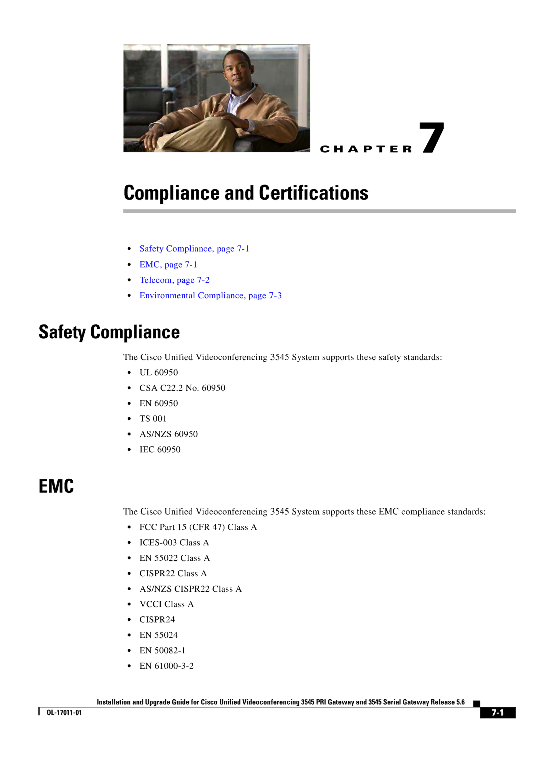 Cisco Systems 3545 Serial, 3545 PRI manual Compliance and Certifications, Safety Compliance, CISPR24 