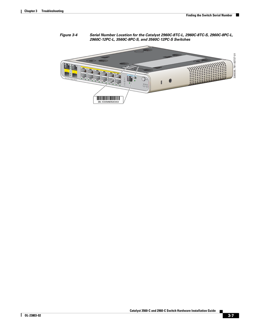 Cisco Systems 3560-C manual 330039 