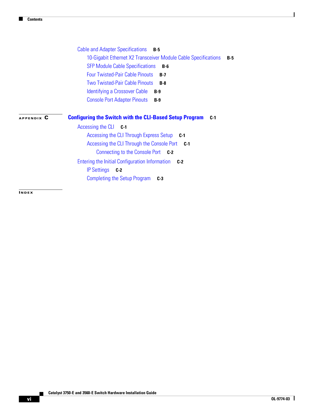 Cisco Systems 3560-E, 3750-E manual Accessing the CLI Through the Console Port C-1 