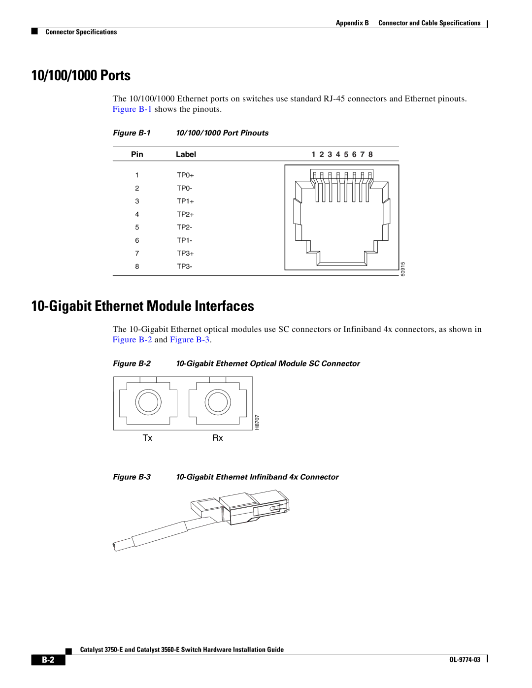 Cisco Systems 3560-E, 3750-E manual 10/100/1000 Ports, Gigabit Ethernet Module Interfaces 