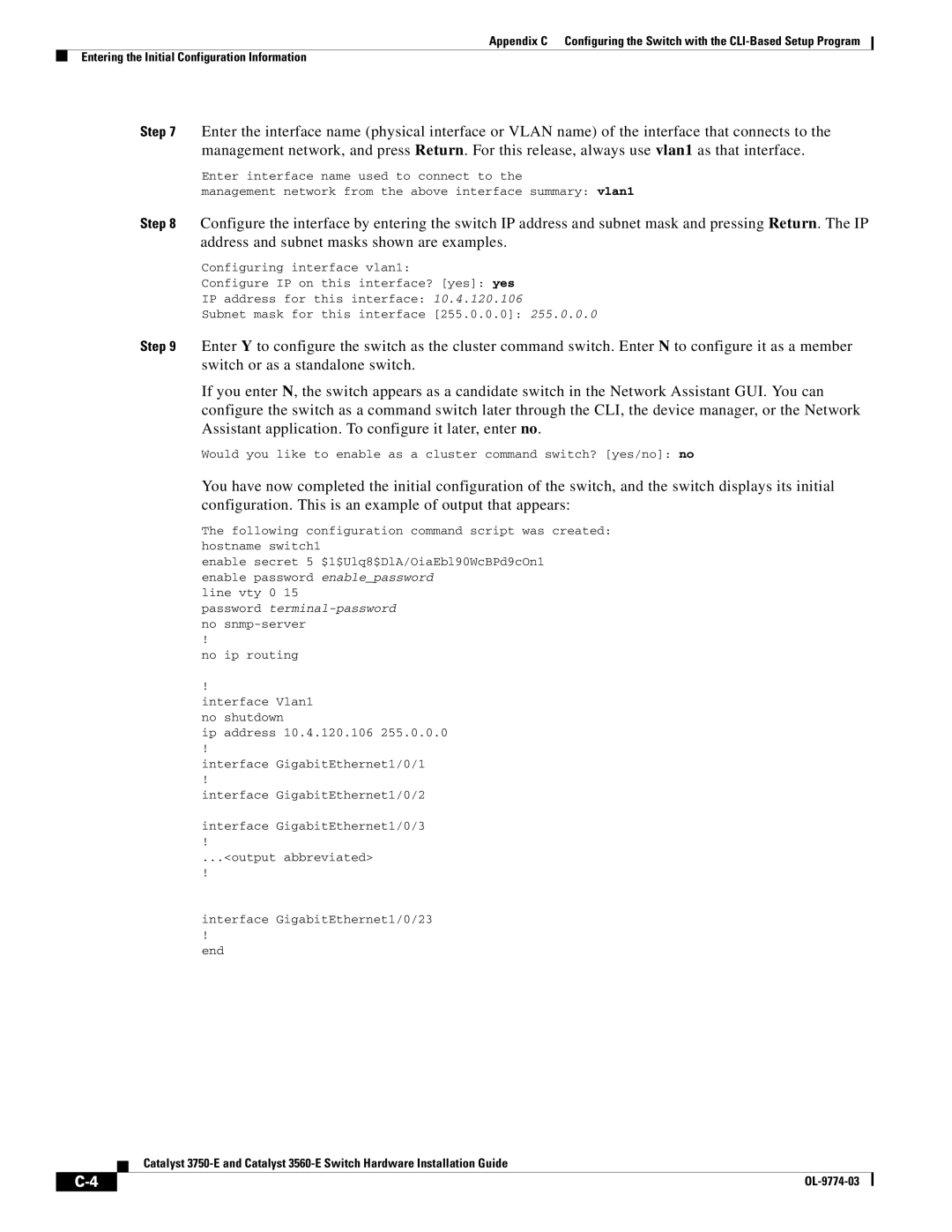 Cisco Systems 3560-E, 3750-E manual Line vty 0 