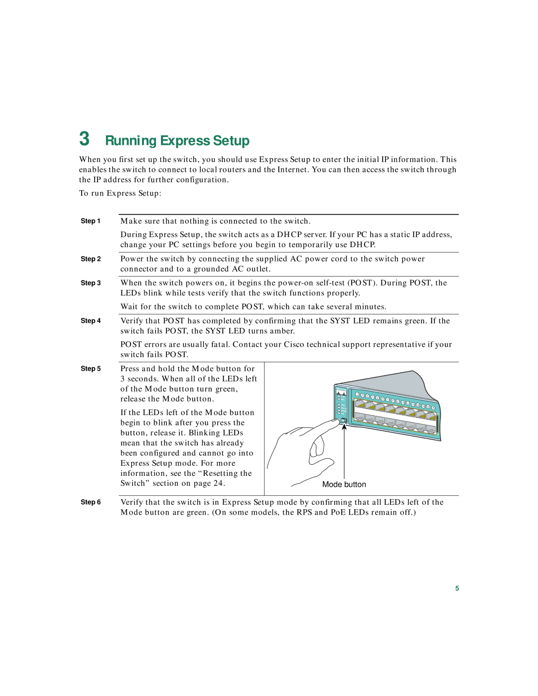 Cisco Systems 3560 warranty Running Express Setup 