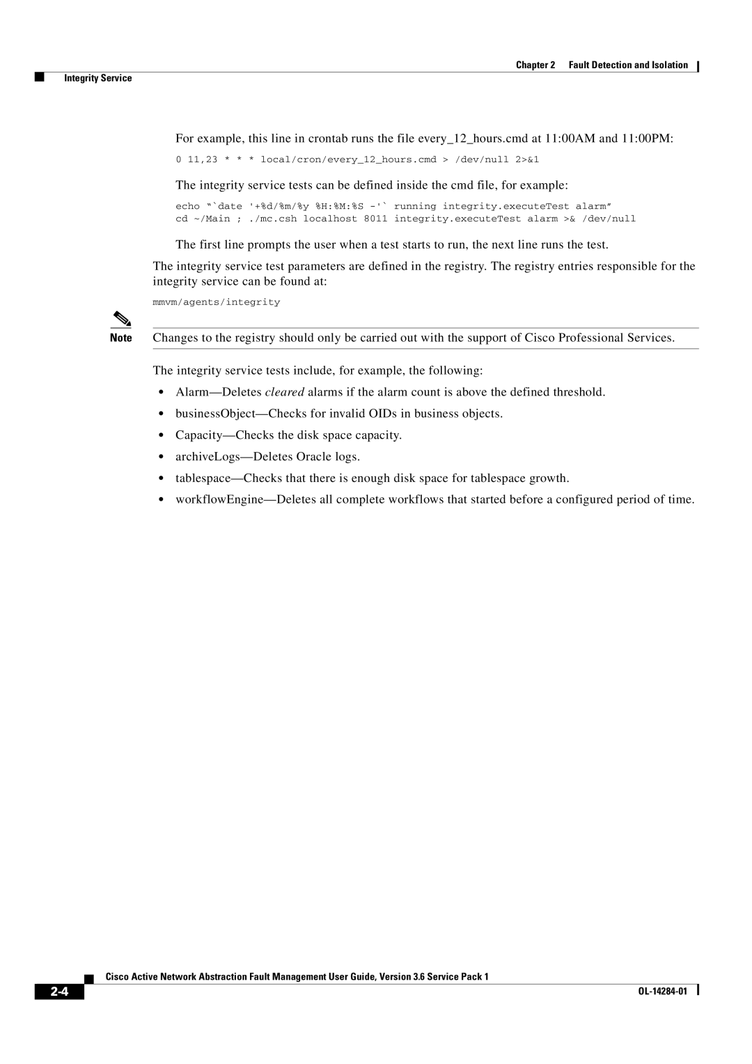 Cisco Systems 3.6 specifications Fault Detection and Isolation Integrity Service 