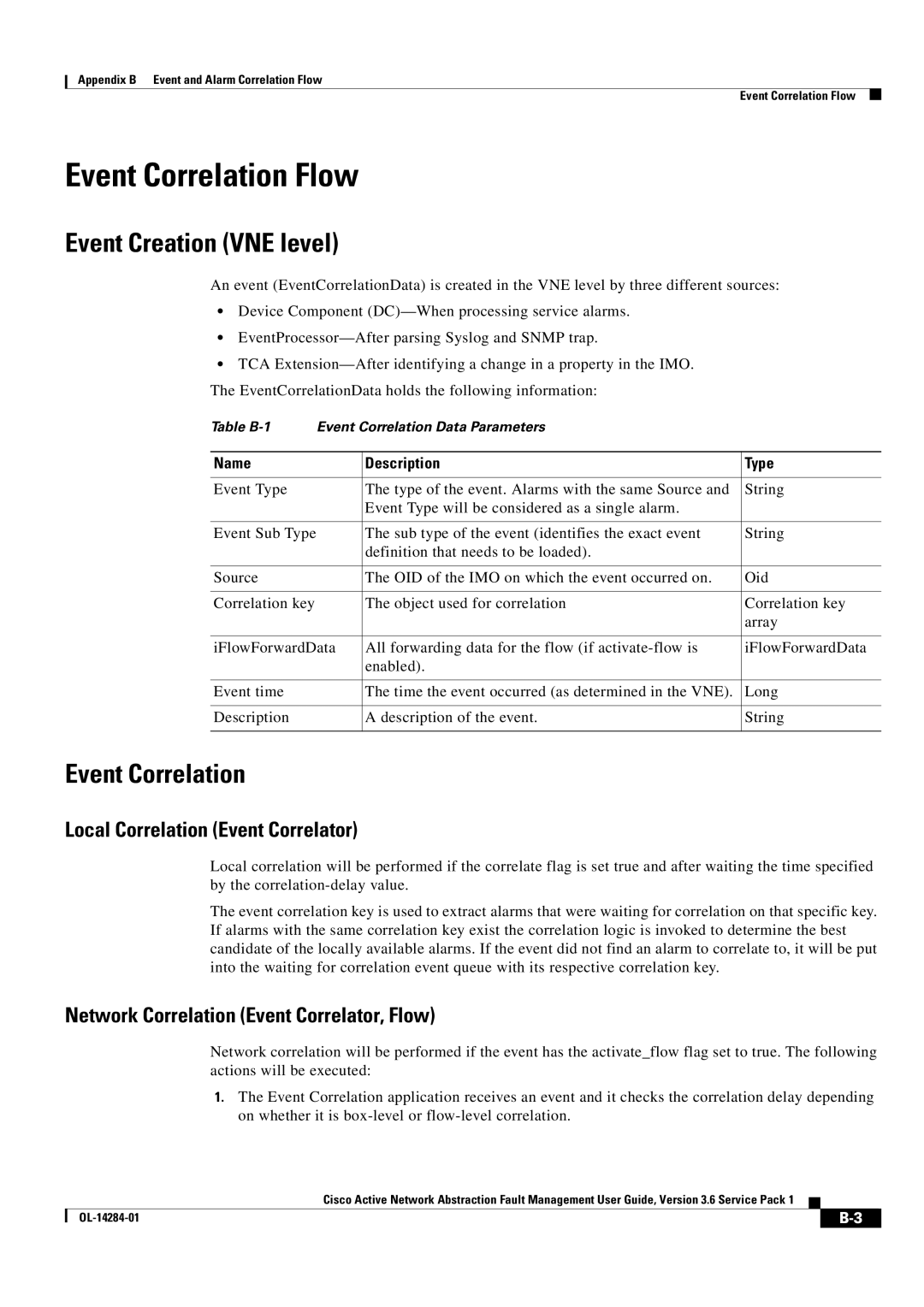 Cisco Systems 3.6 specifications Event Correlation Flow, Event Creation VNE level 