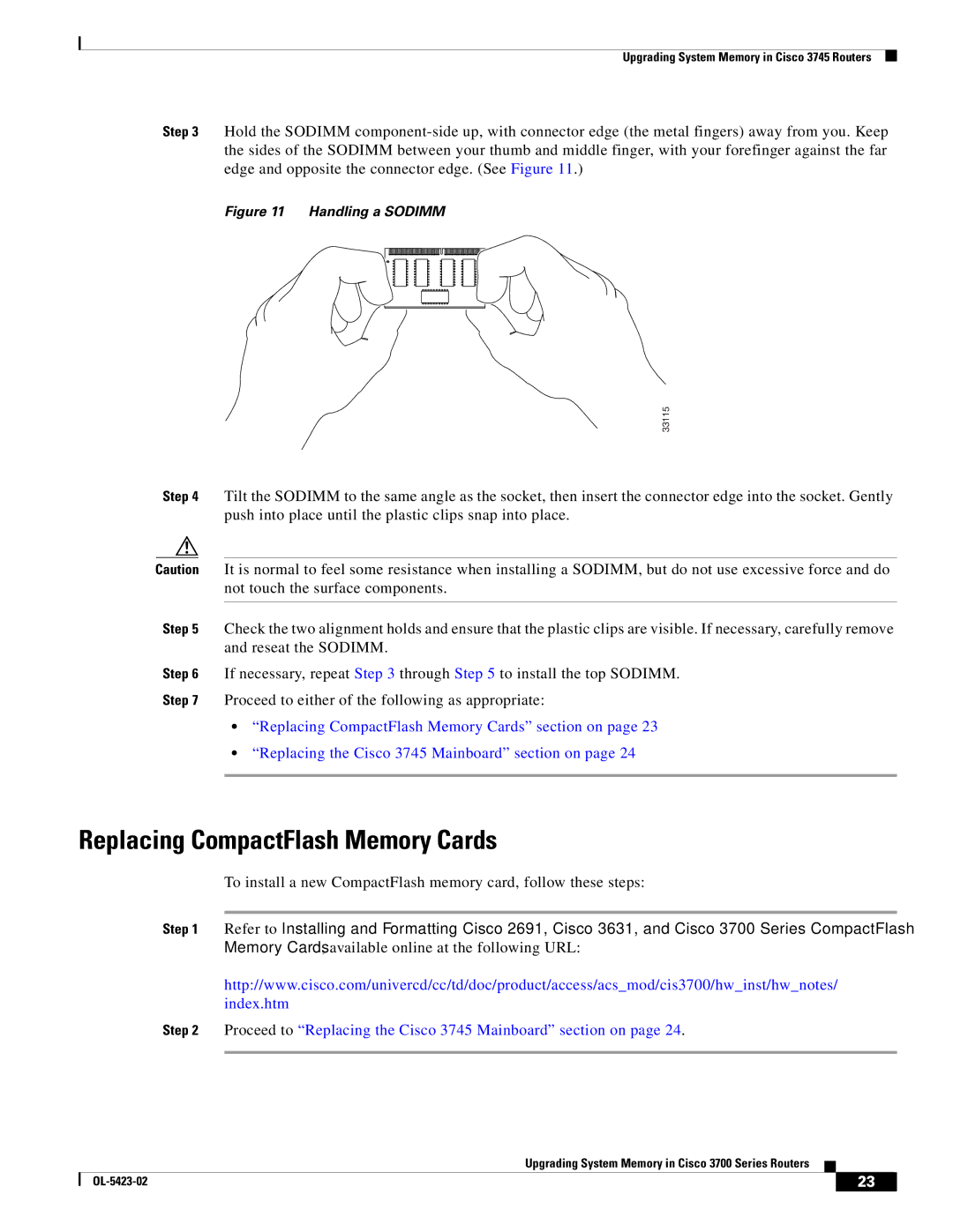 Cisco Systems 3745 Series, 3600 Series, 3725 Series manual Proceed to Replacing the Cisco 3745 Mainboard section on 