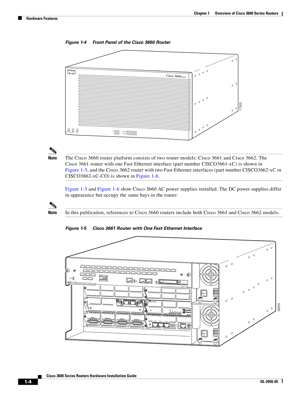 Cisco Systems 3600 specifications Front Panel of the Cisco 3660 Router 