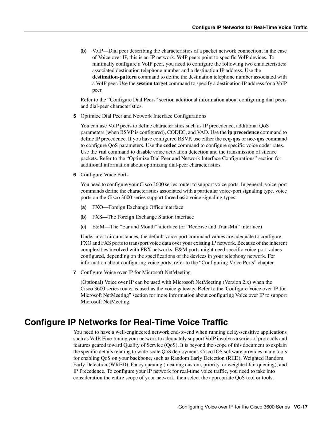 Cisco Systems 3600 manual Configure IP Networks for Real-Time Voice Traffic 