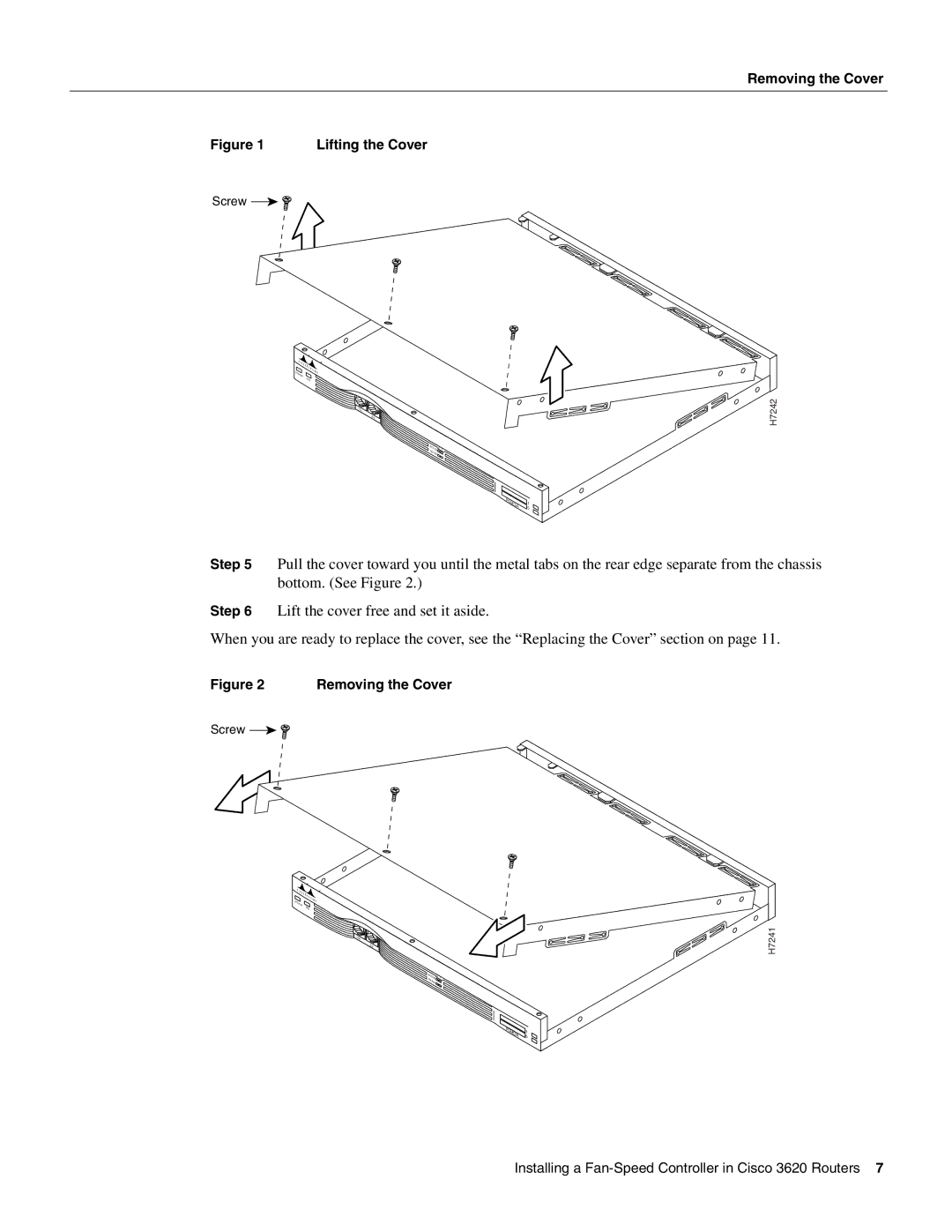 Cisco Systems 3620 manual Removing the Cover 