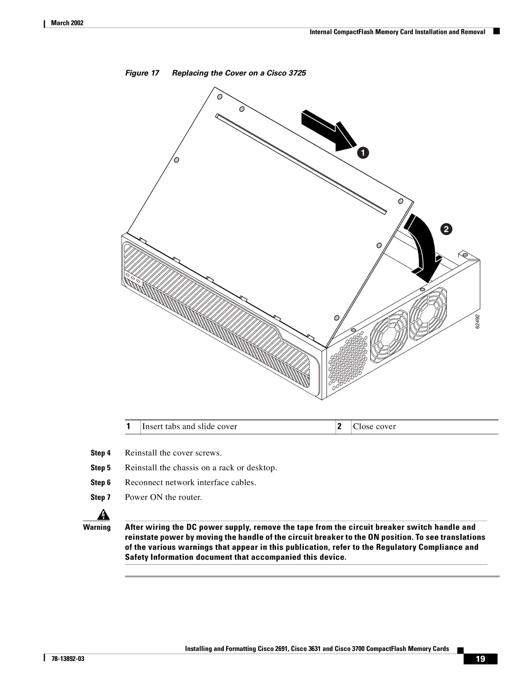 Cisco Systems 2691, 3631 manual Power on the router, Safety Information document that accompanied this device 