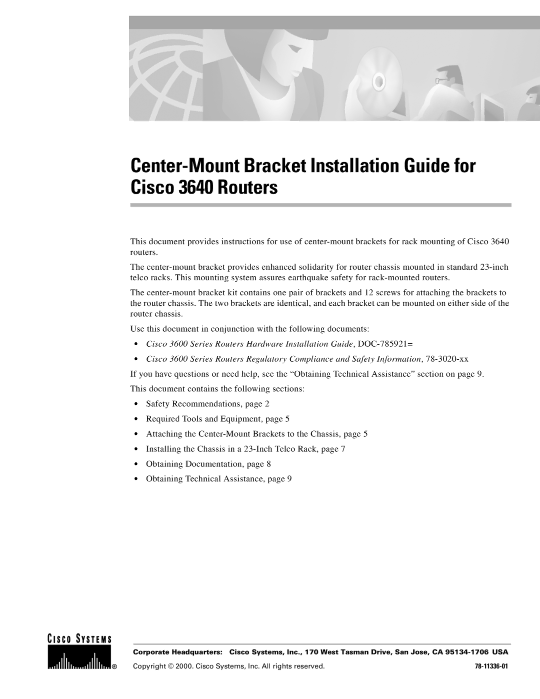 Cisco Systems 3640 manual 78-11336-01 