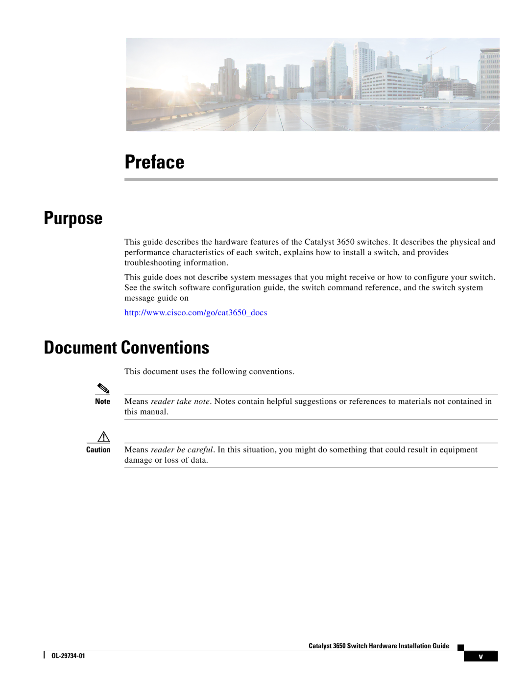 Cisco Systems 3650 manual Preface, Purpose, Document Conventions 