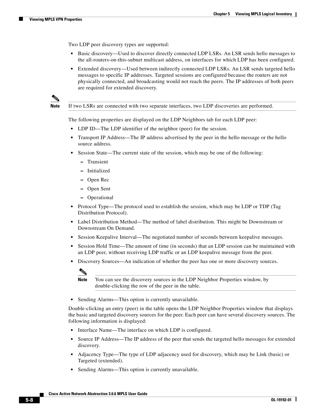 Cisco Systems 3.6.6 manual Viewing Mpls Logical Inventory Viewing Mpls VPN Properties 