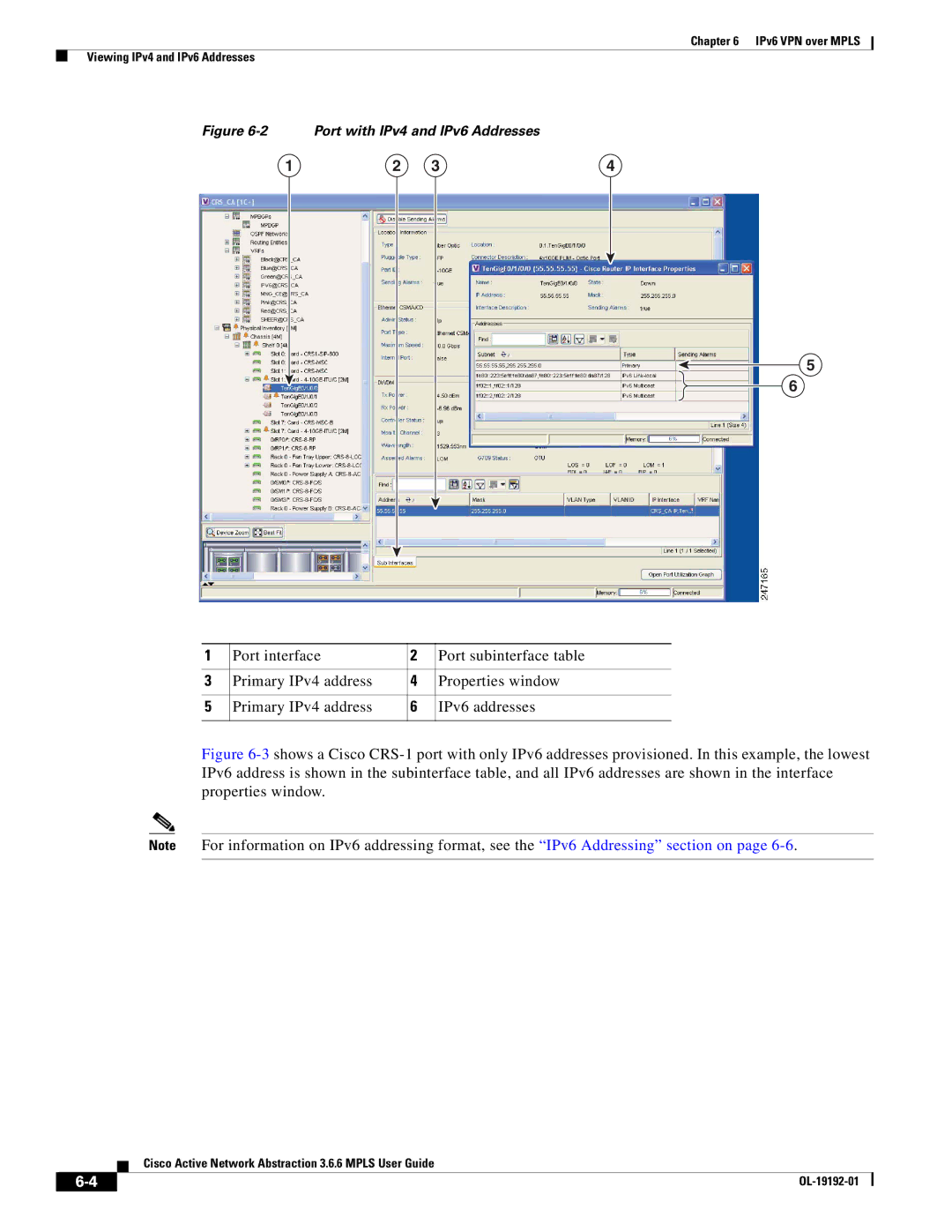 Cisco Systems 3.6.6 manual Port with IPv4 and IPv6 Addresses 