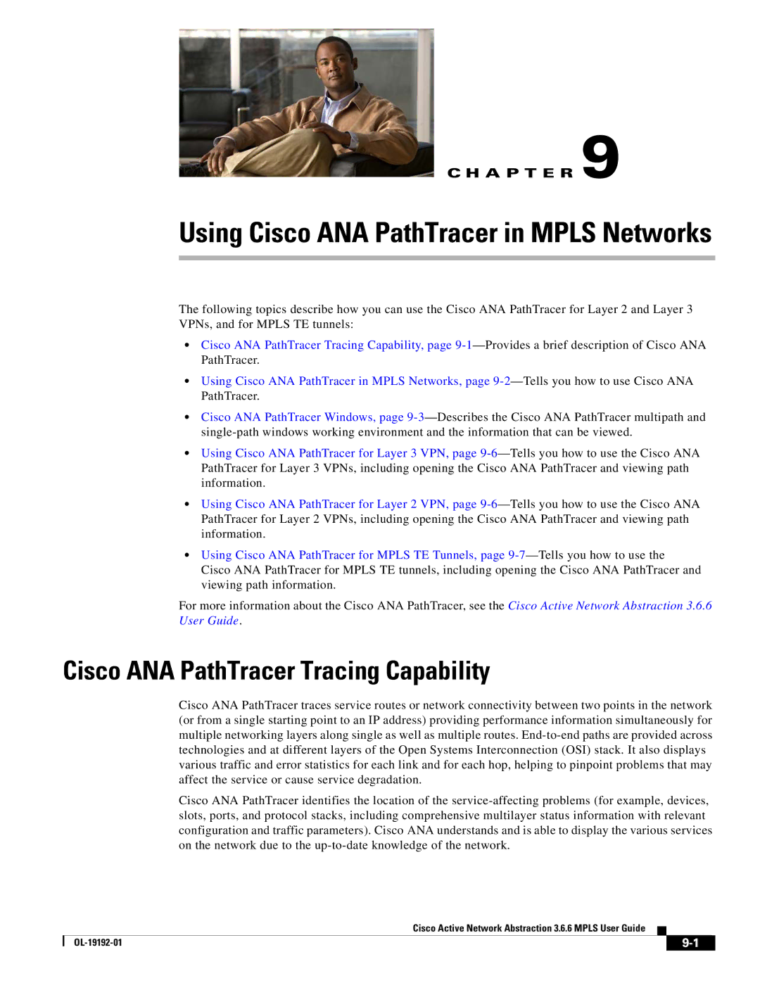 Cisco Systems 3.6.6 manual Cisco ANA PathTracer Tracing Capability, Using Cisco ANA PathTracer in Mpls Networks 