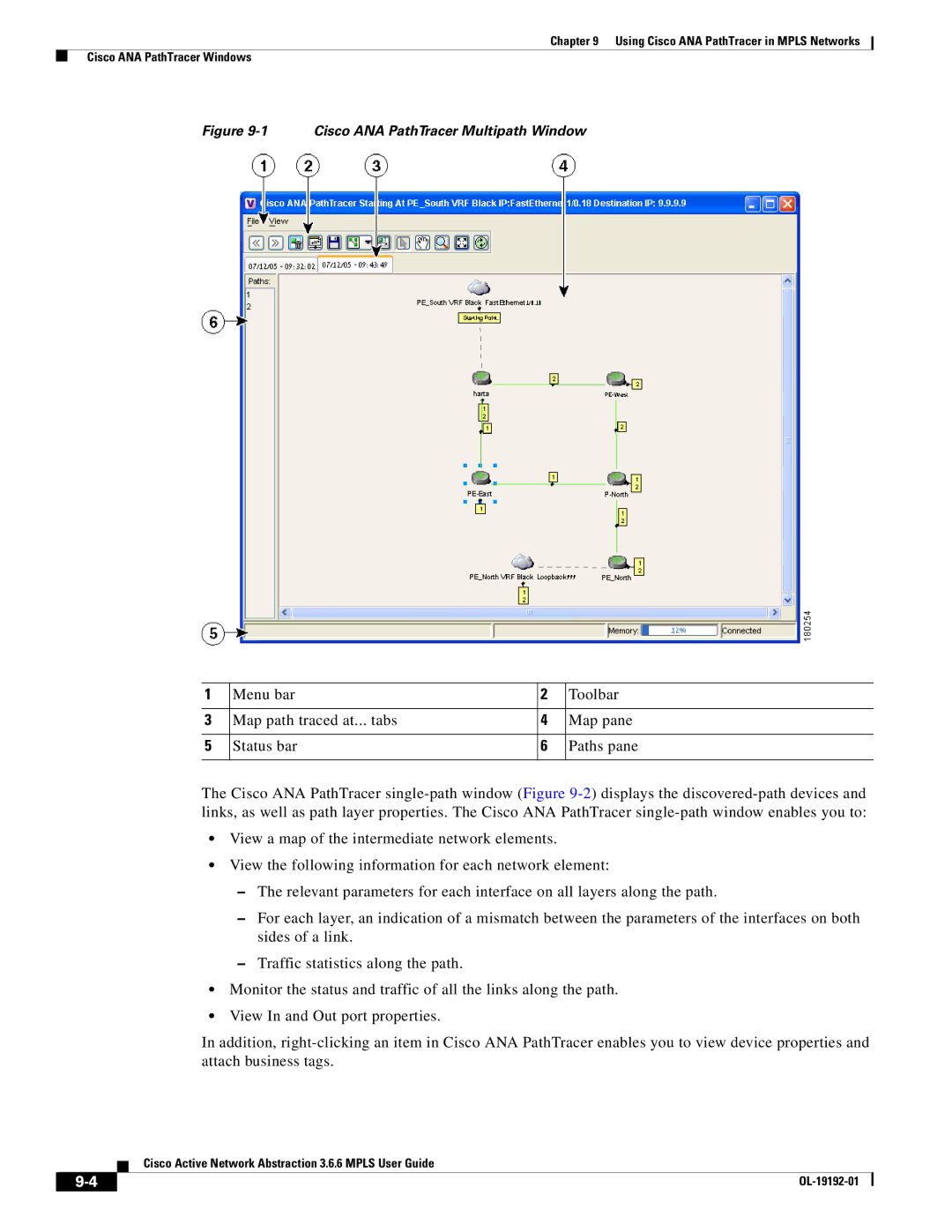 Cisco Systems 3.6.6 manual Cisco ANA PathTracer Multipath Window 