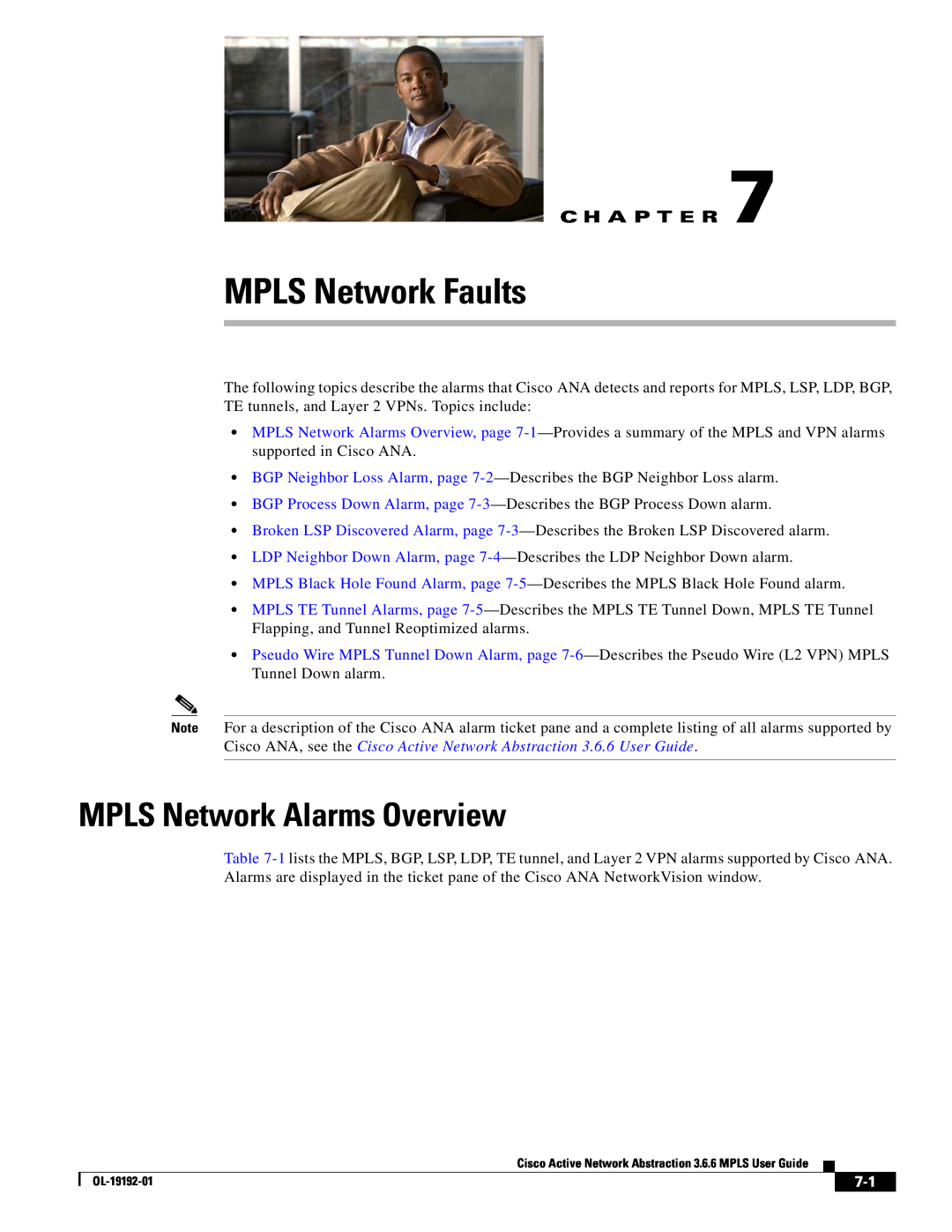 Cisco Systems 3.6.6 manual MPLS Network Faults, MPLS Network Alarms Overview, C H A P T E R 