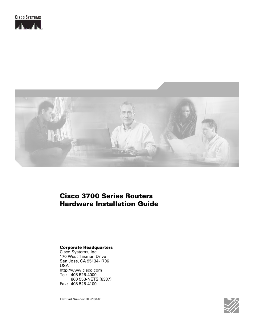 Cisco Systems manual Cisco 3700 Series Routers Hardware Installation Guide, Corporate Headquarters 