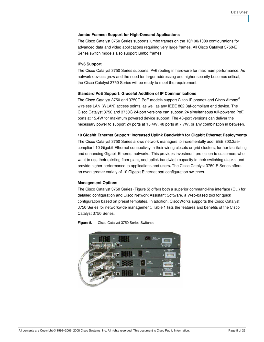 Cisco Systems 3750-48PS, 3750-24PS manual Jumbo Frames Support for High-Demand Applications 