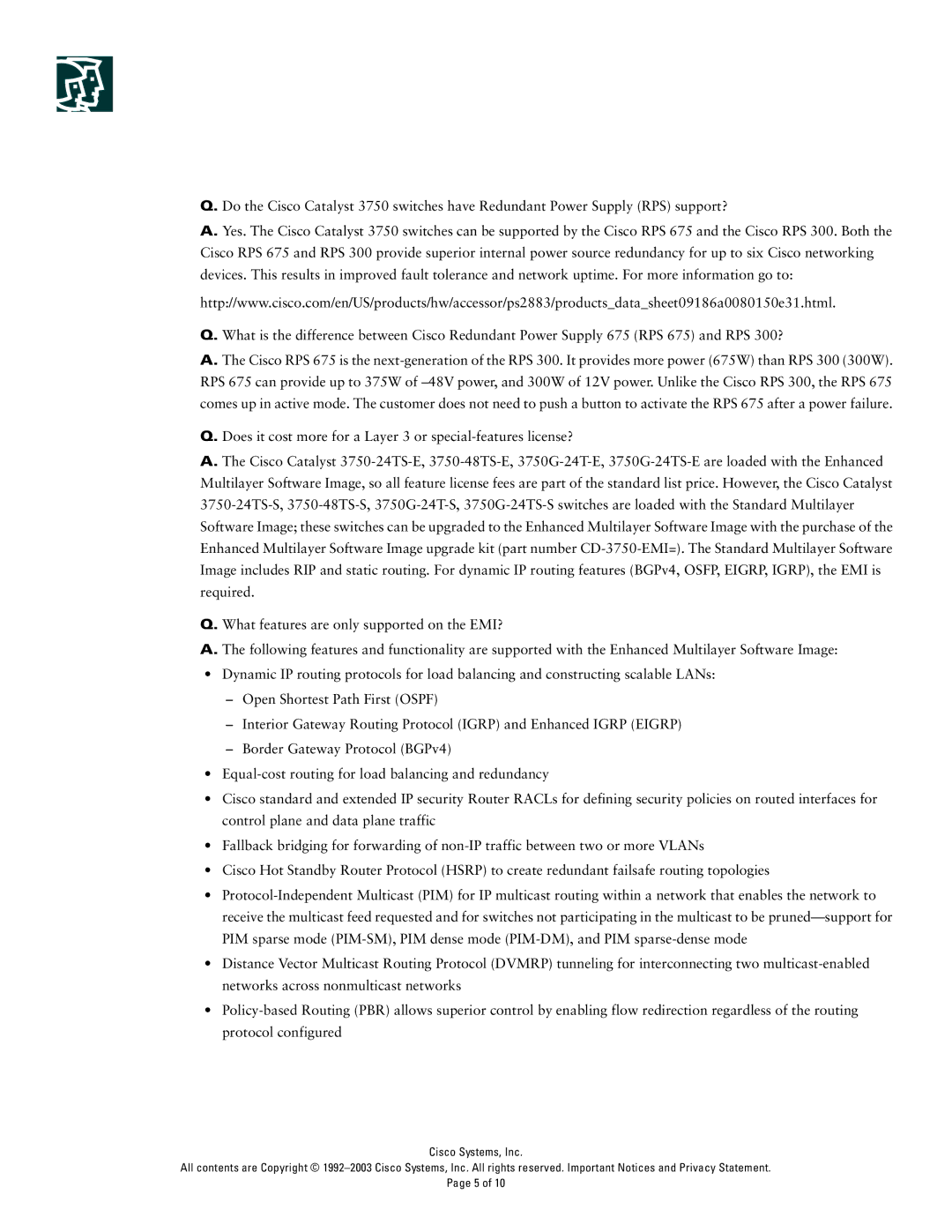 Cisco Systems 3750 Series manual 