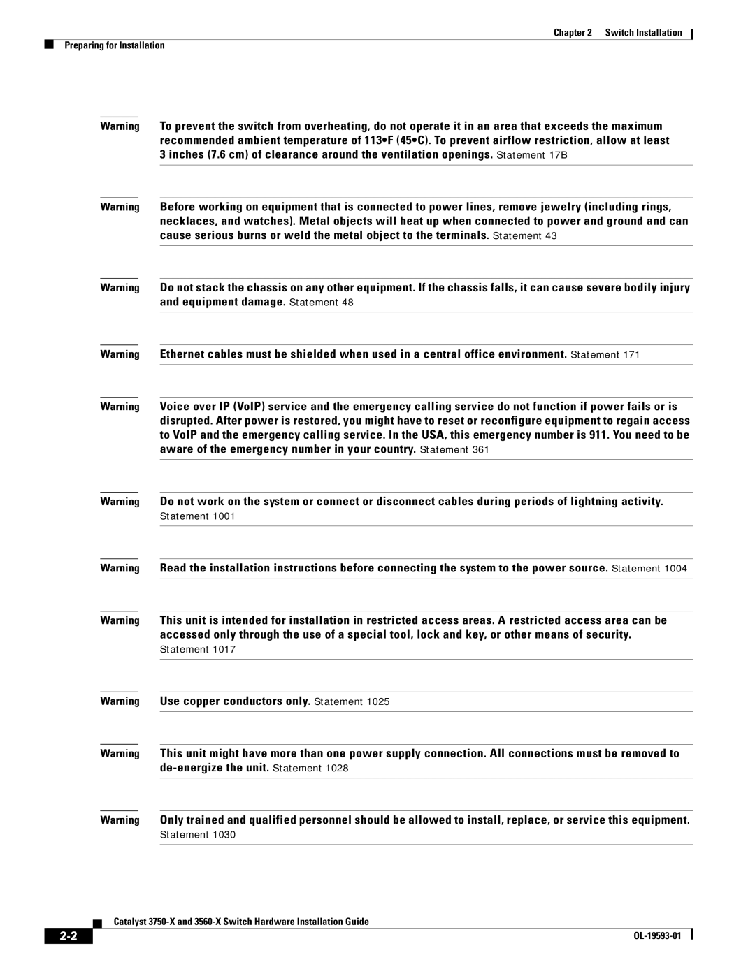 Cisco Systems 3750-X, 3560-X manual OL-19593-01 