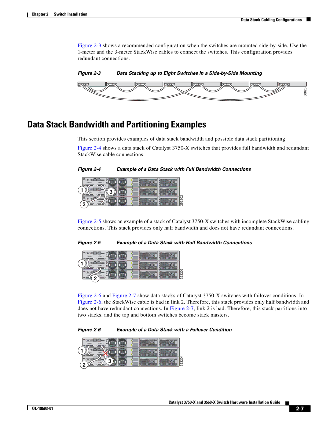 Cisco Systems 3560-X, 3750-X manual Data Stack Bandwidth and Partitioning Examples 