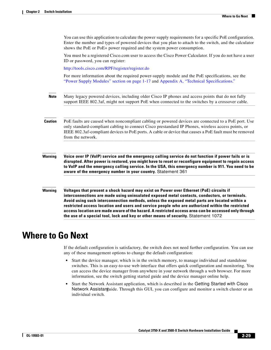 Cisco Systems 3560-X, 3750-X manual Where to Go Next 