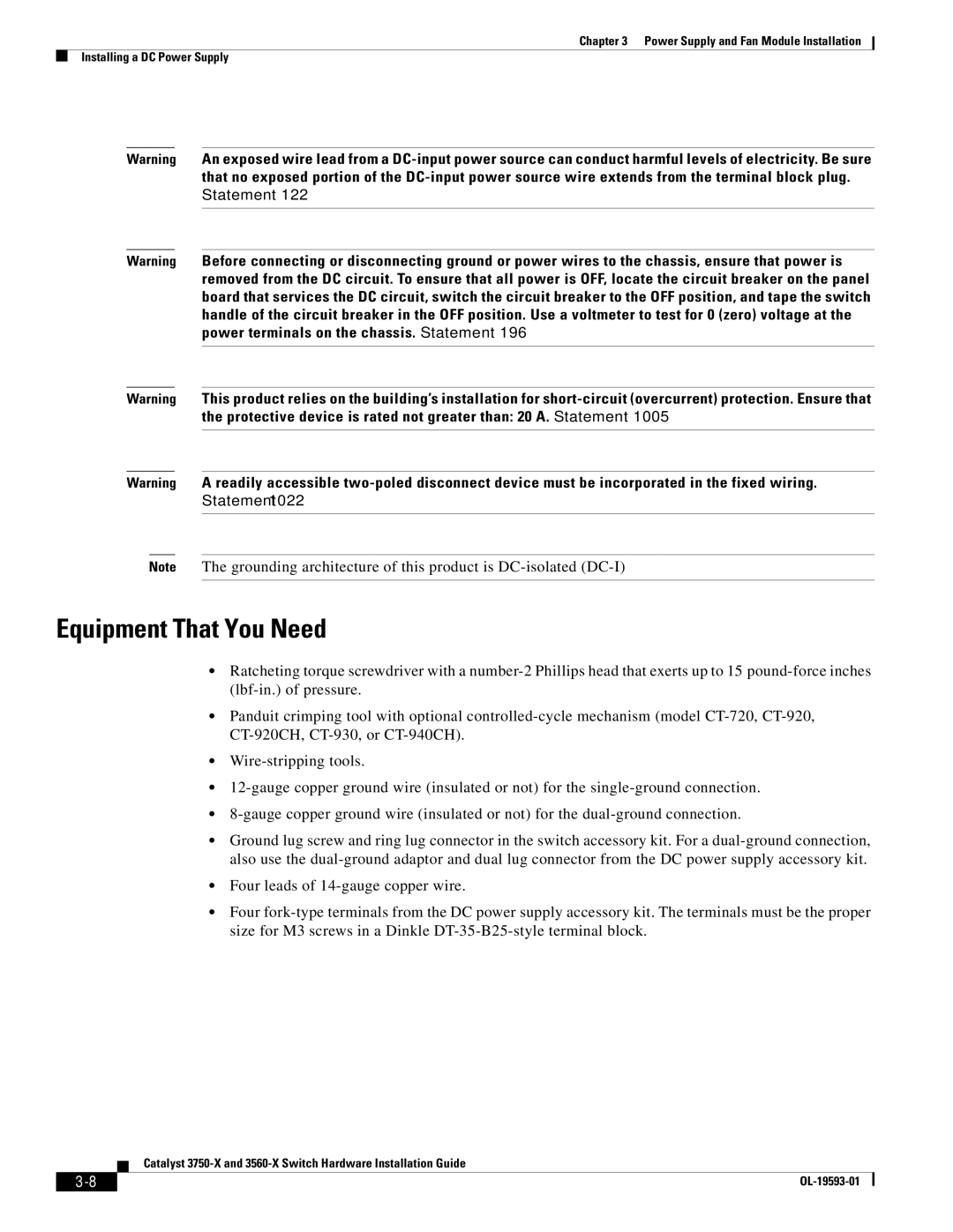 Cisco Systems 3750-X, 3560-X manual Equipment That You Need 