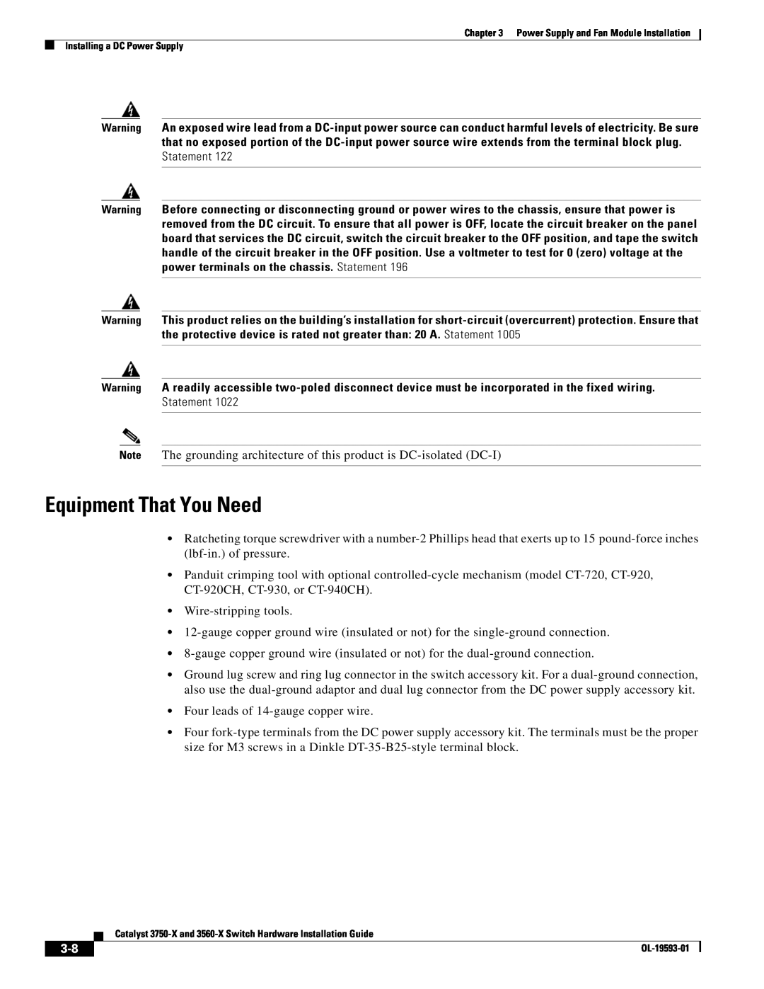 Cisco Systems 3750-X, 3560-X manual Equipment That You Need 