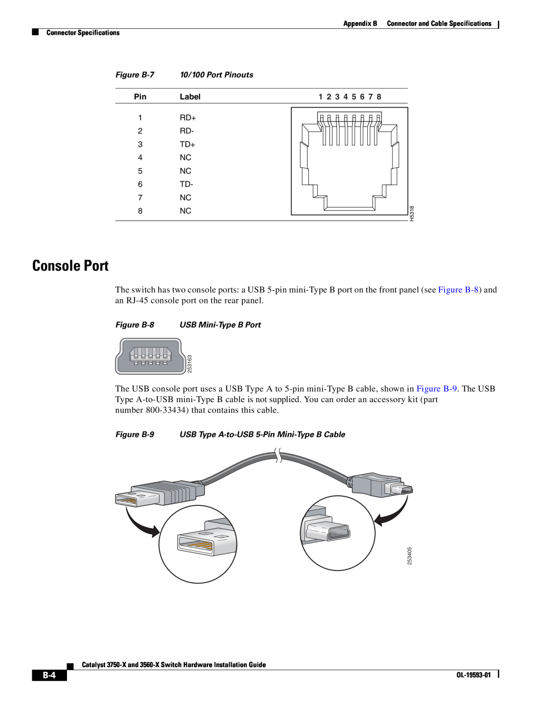 Cisco Systems 3750-X, 3560-X manual Console Port 