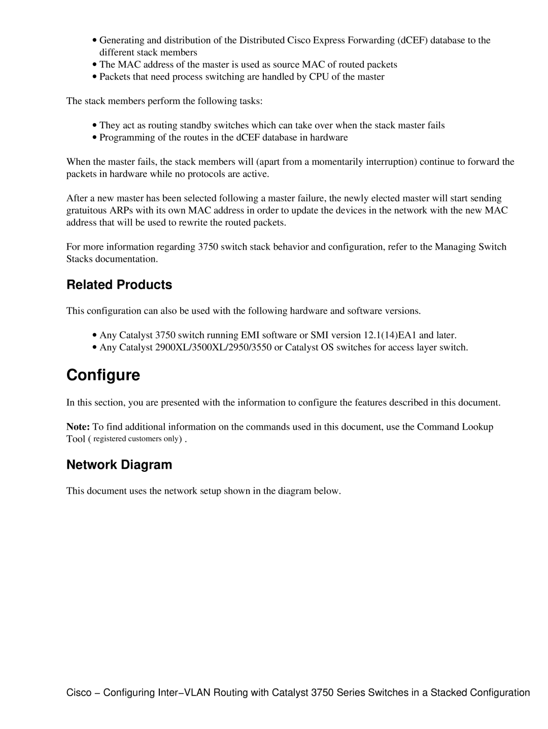 Cisco Systems 3750 manual Configure, Related Products, Network Diagram 