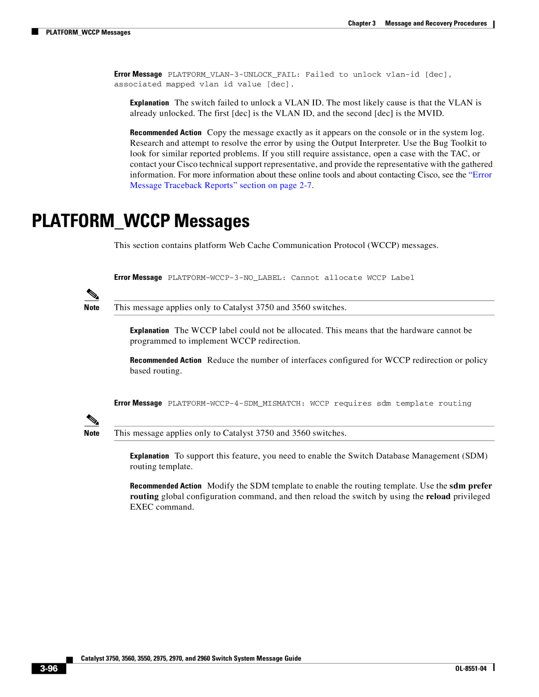 Cisco Systems 3750 manual Platformwccp Messages 