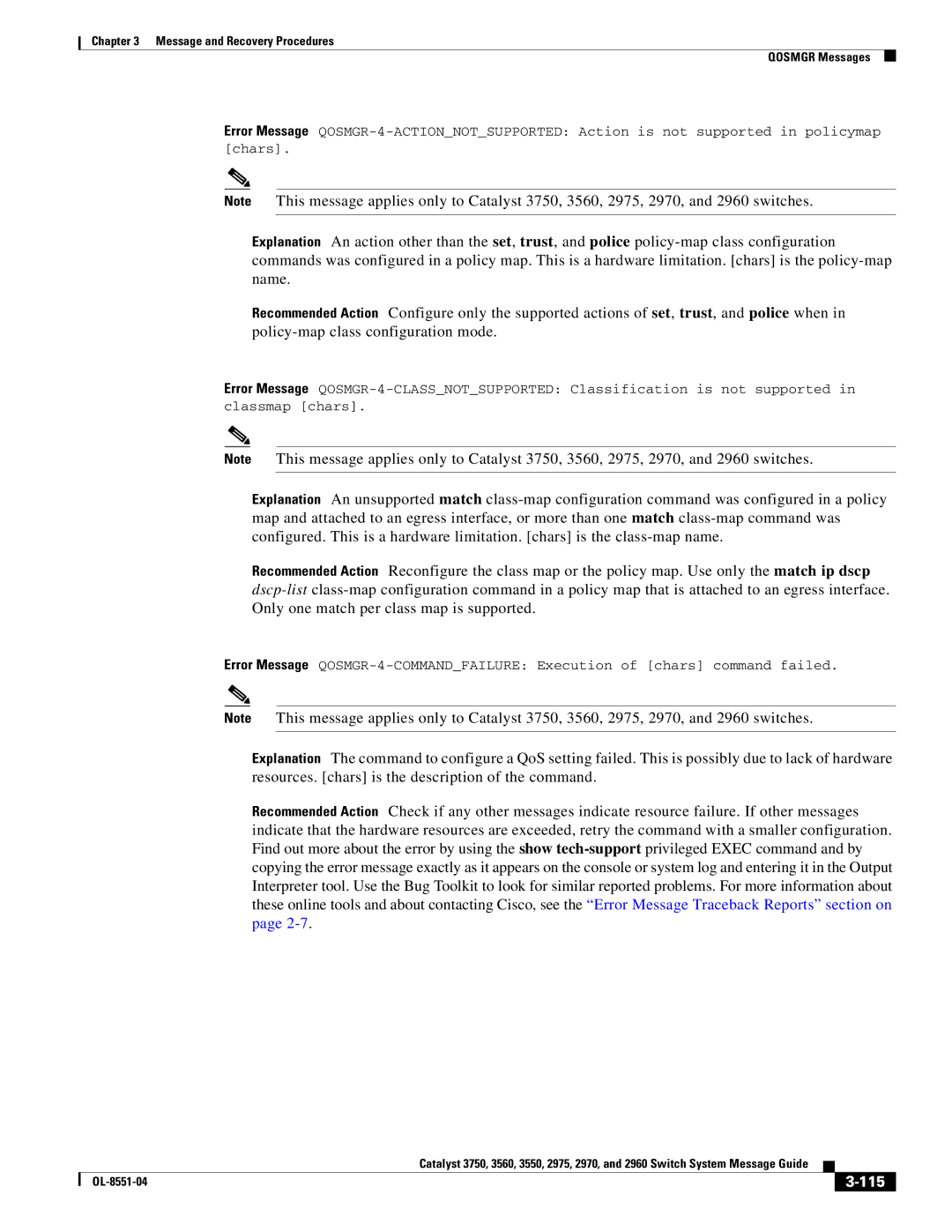 Cisco Systems 3750 manual 115 