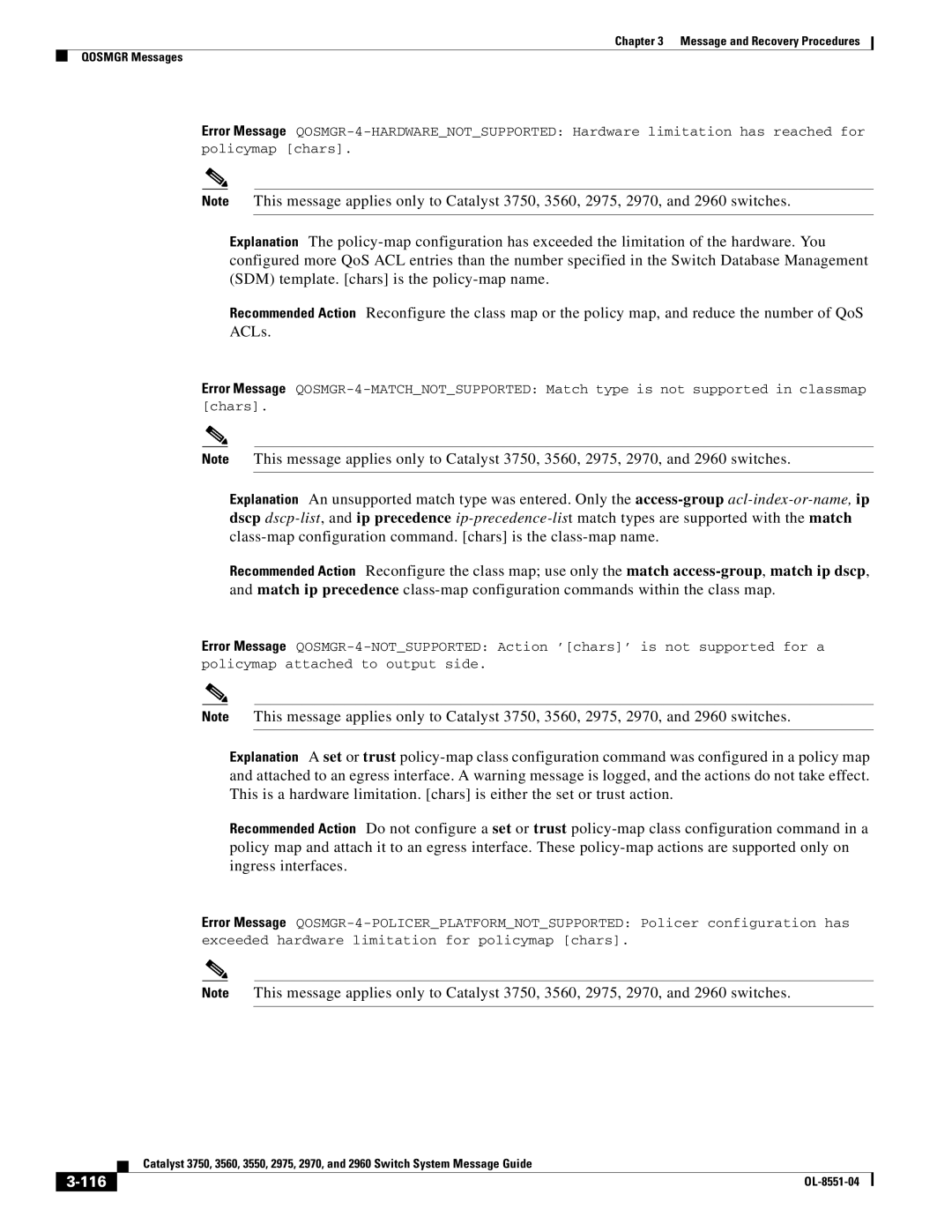 Cisco Systems 3750 manual 116 