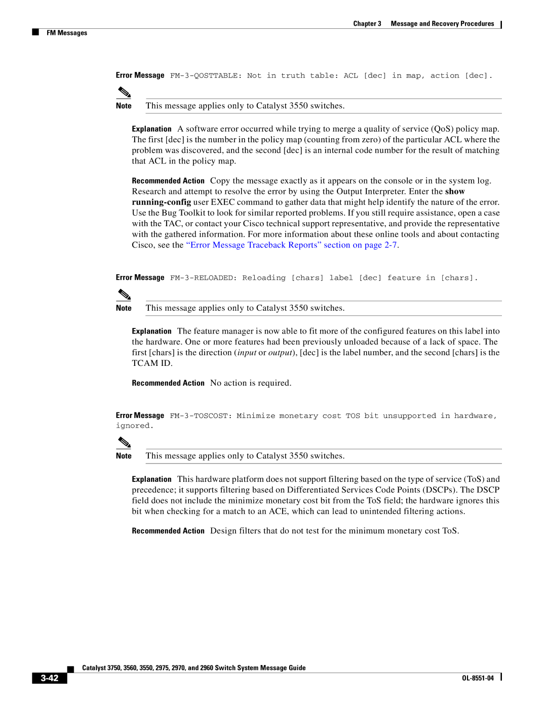 Cisco Systems 3750 manual Tcam ID 