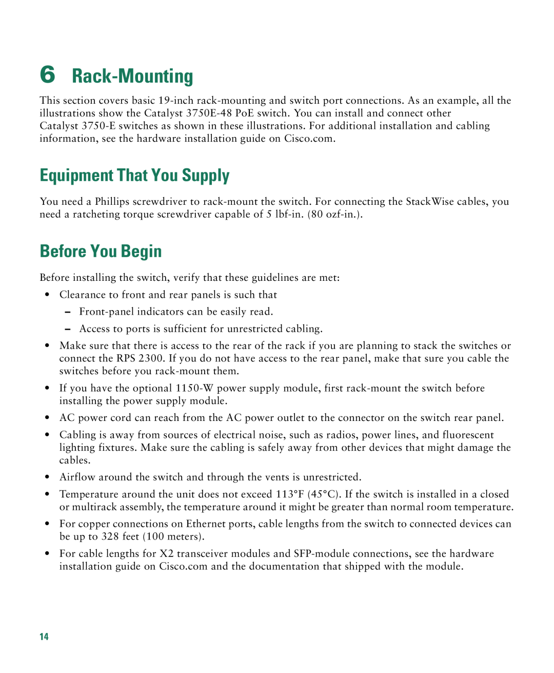 Cisco Systems 3750E-48PD-F manual Rack-Mounting, Equipment That You Supply, Before You Begin 