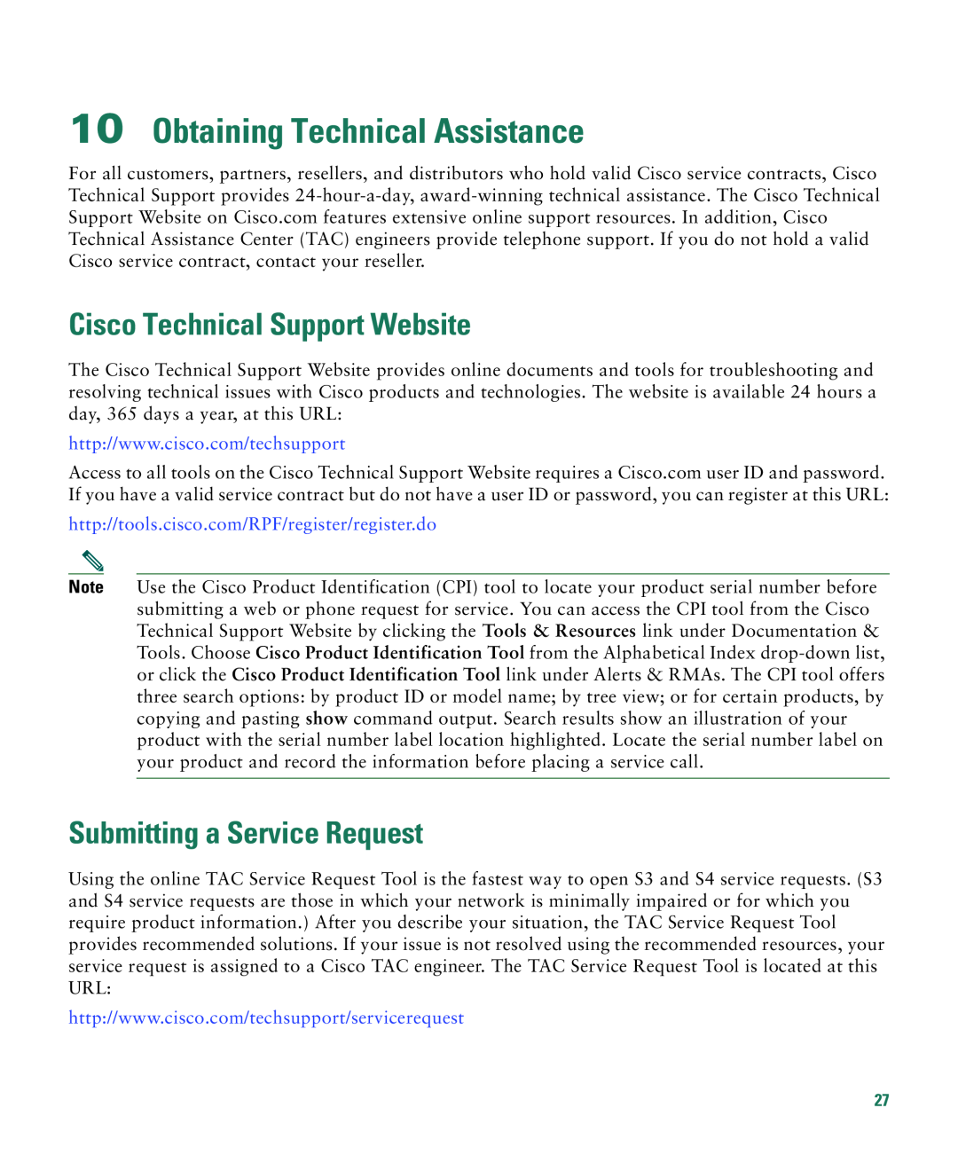 Cisco Systems 3750E-48PD-F Obtaining Technical Assistance, Cisco Technical Support Website, Submitting a Service Request 