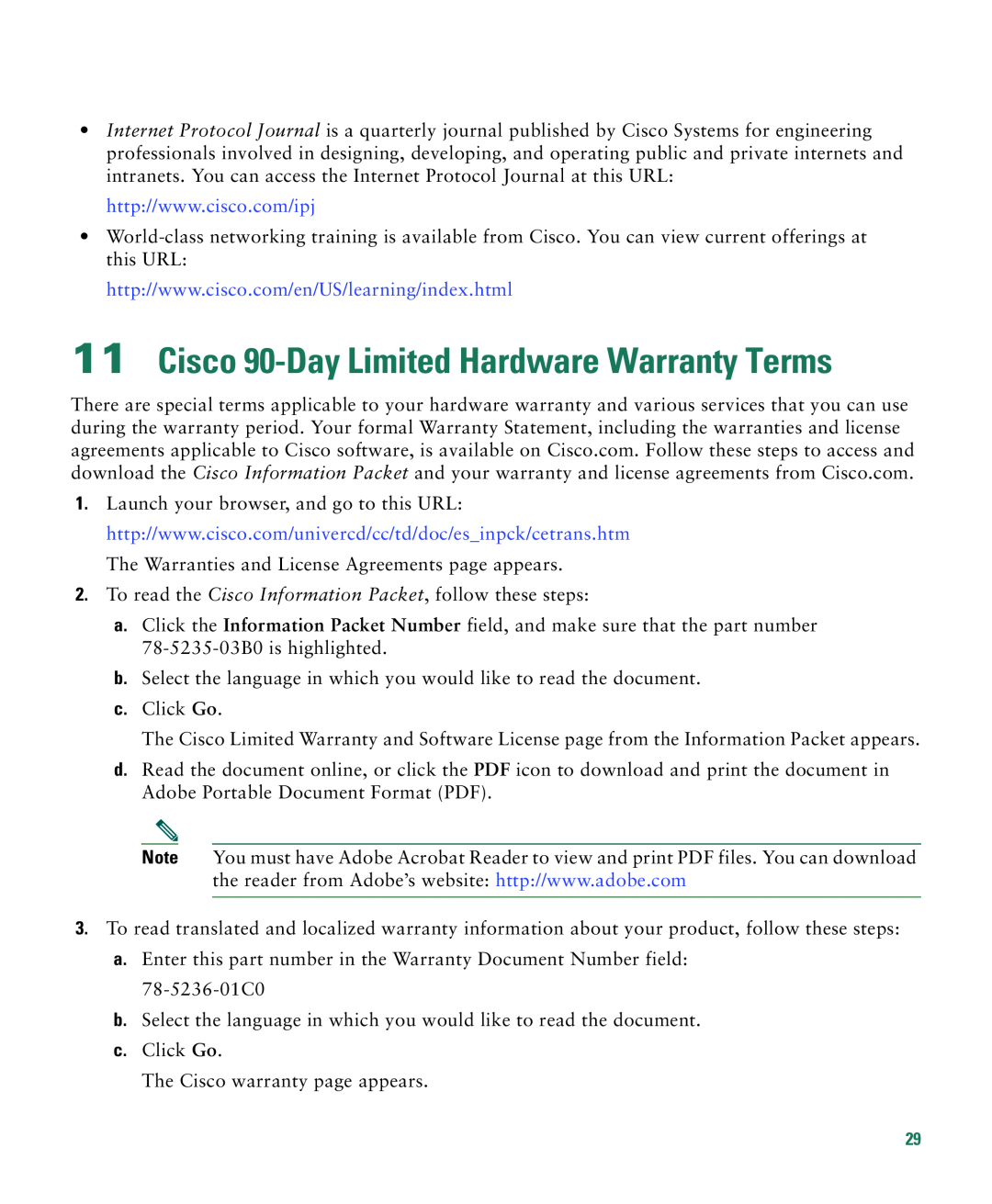 Cisco Systems 3750E-48PD-F manual Cisco 90-Day Limited Hardware Warranty Terms 