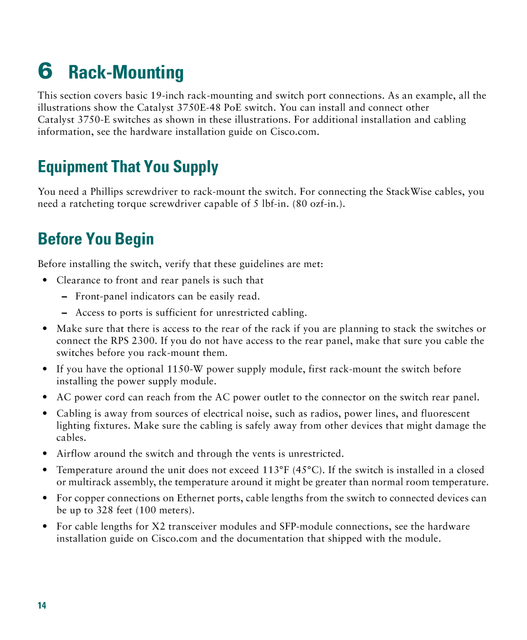 Cisco Systems 3750E-48PD-F manual Rack-Mounting, Equipment That You Supply, Before You Begin 